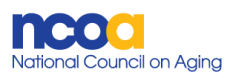 Logo - NCOA - National Council on Aging - Non-profit-organization connecting over 14,000 organizations and leaders for the elderly - Click to learn more at their website